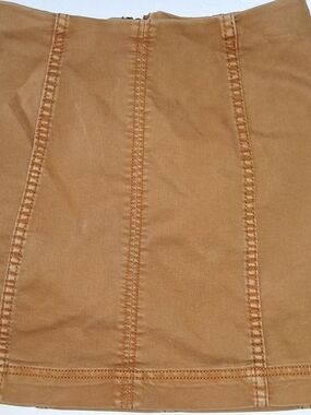 Free People Camel-Tan Paneled Mini Skirt